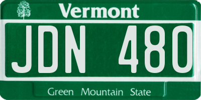 VT license plate JDN480