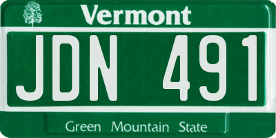 VT license plate JDN491
