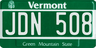 VT license plate JDN508