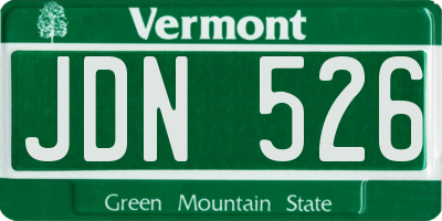 VT license plate JDN526