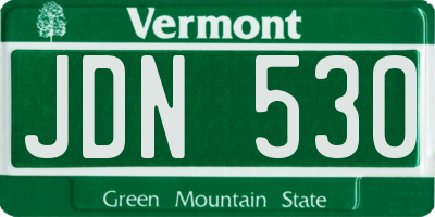 VT license plate JDN530