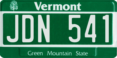 VT license plate JDN541