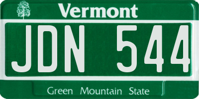 VT license plate JDN544