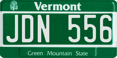 VT license plate JDN556