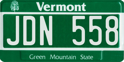 VT license plate JDN558