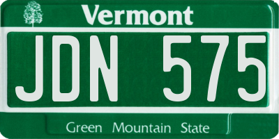 VT license plate JDN575
