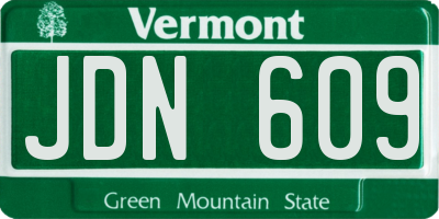 VT license plate JDN609
