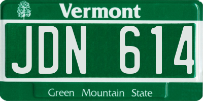 VT license plate JDN614