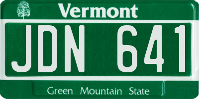 VT license plate JDN641
