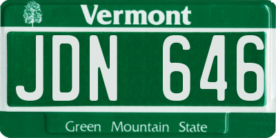 VT license plate JDN646