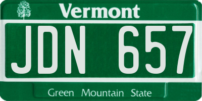 VT license plate JDN657