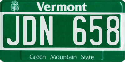 VT license plate JDN658