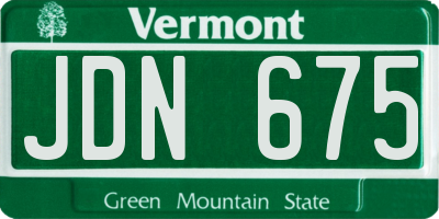 VT license plate JDN675