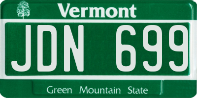 VT license plate JDN699