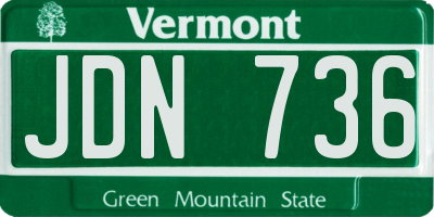 VT license plate JDN736