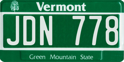 VT license plate JDN778