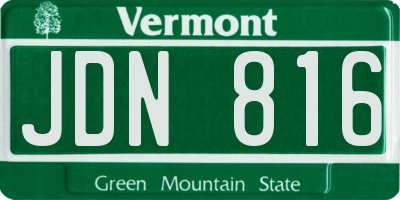 VT license plate JDN816