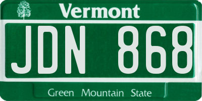 VT license plate JDN868
