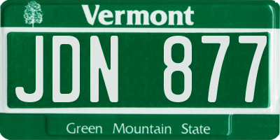 VT license plate JDN877
