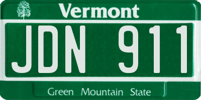 VT license plate JDN911