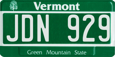 VT license plate JDN929