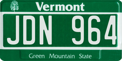 VT license plate JDN964