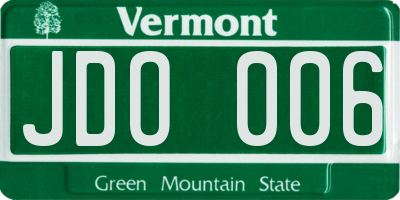 VT license plate JDO006