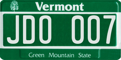 VT license plate JDO007