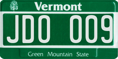 VT license plate JDO009
