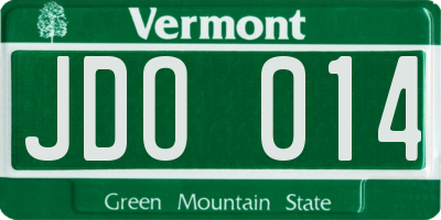 VT license plate JDO014