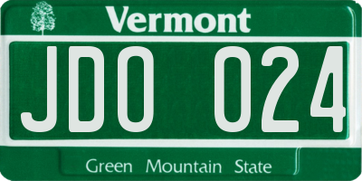 VT license plate JDO024