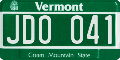 VT license plate JDO041
