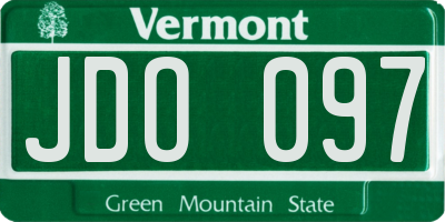 VT license plate JDO097