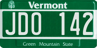 VT license plate JDO142
