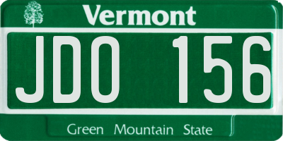 VT license plate JDO156