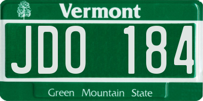 VT license plate JDO184