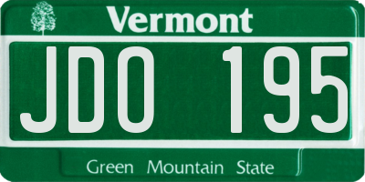 VT license plate JDO195