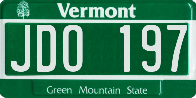 VT license plate JDO197