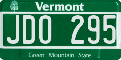 VT license plate JDO295