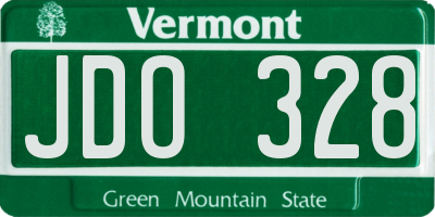 VT license plate JDO328