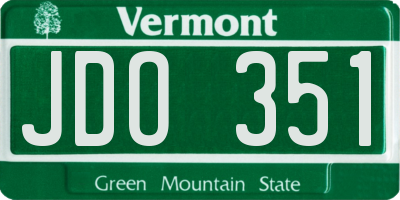 VT license plate JDO351