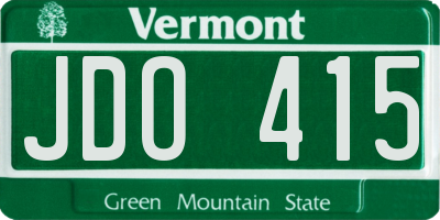 VT license plate JDO415