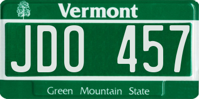 VT license plate JDO457