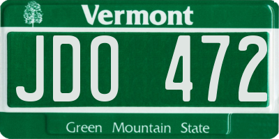 VT license plate JDO472