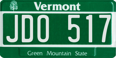 VT license plate JDO517