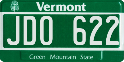 VT license plate JDO622