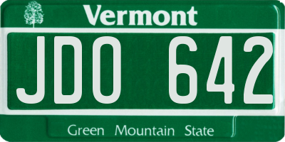 VT license plate JDO642