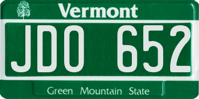 VT license plate JDO652