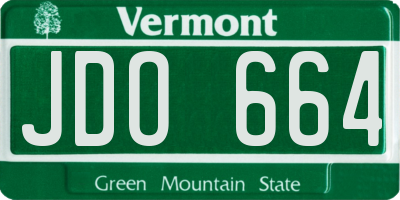 VT license plate JDO664