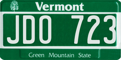 VT license plate JDO723